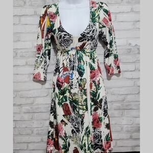 Spy Zone Exchange Dress with Rhinestone Embellishments Y2K Floral Heart Small